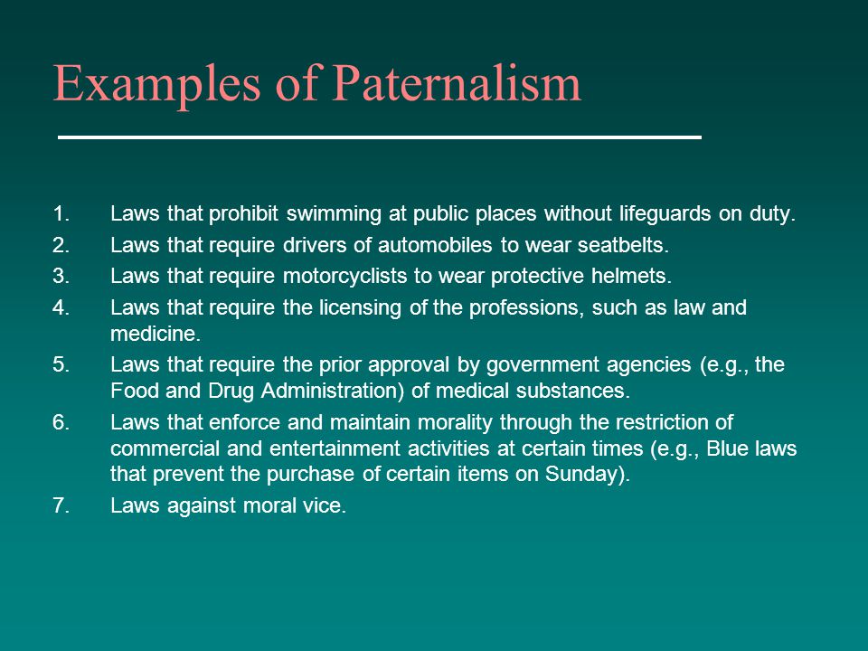 Paternalism - by Dworkin Gerald - Article Example